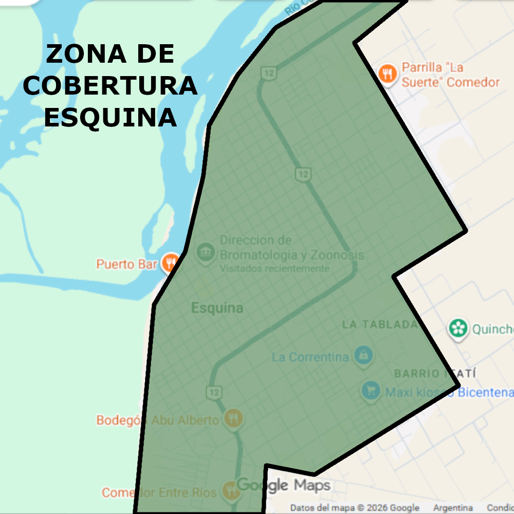 Zona de cobertura Esquina