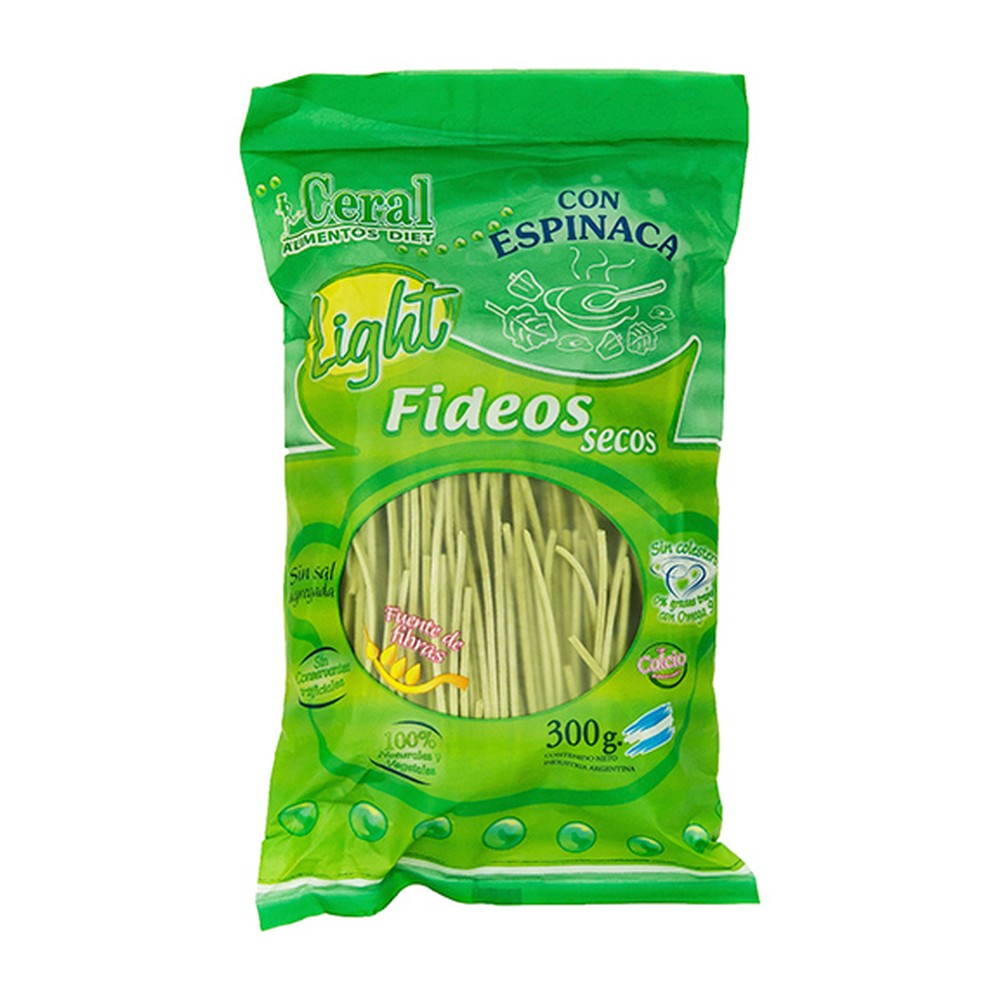 CERAL FIDEOS INTEGRALES CON ESPINACA