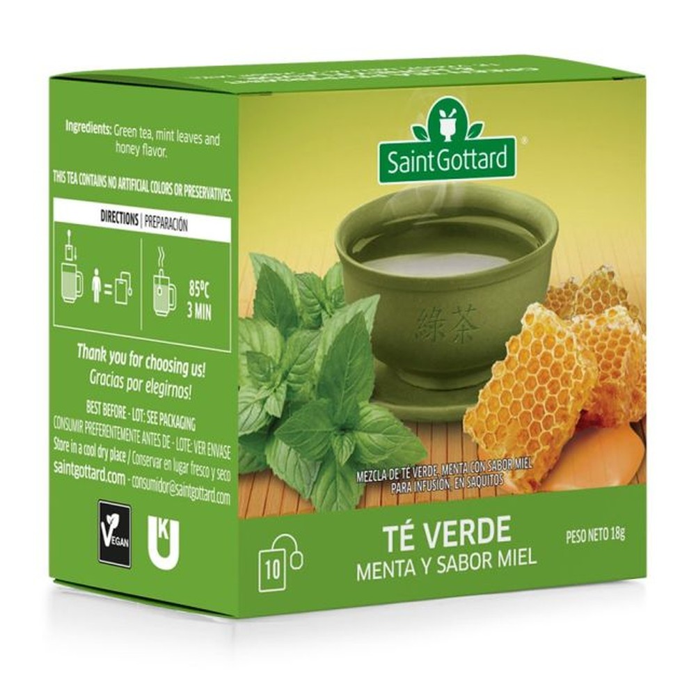 SAINT GOTTARD TE VERDE MENTA Y MIEL X10