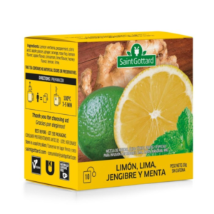 SAINT GOTTARD LIMON, LIMA JENGIBRE Y MENTA X10