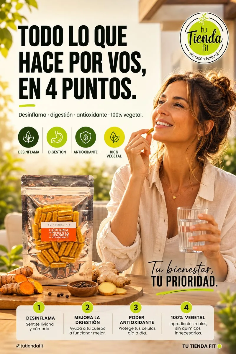 Todo lo que hace por vos en 4 puntos: desinflama, digestión, antioxidante, 100% vegetal