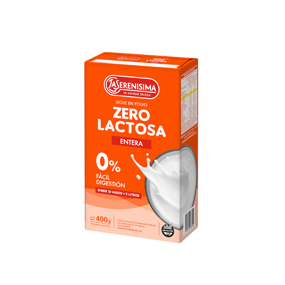 LA SERENISIMA LECHE ZERO LACTOSA EN POLVO 400GR