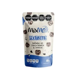 MIXME - Pretzels bañados en chocolate blanco y cookies x 80g Doypack